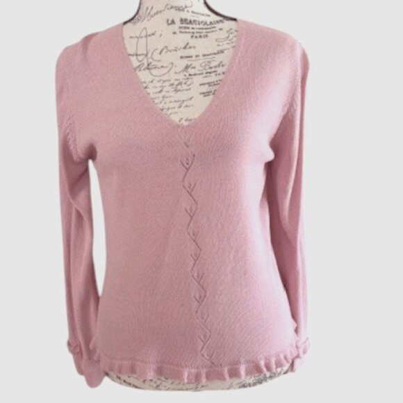 Studio M Knit Sweater w Ruffled Hem - Picture 1 of 7